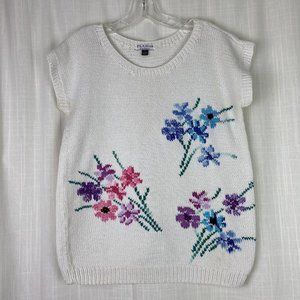 VTG 80’s Jos. A. Bank Clothiers Pullover Sweater Floral Women’s Large EXCELLENT!